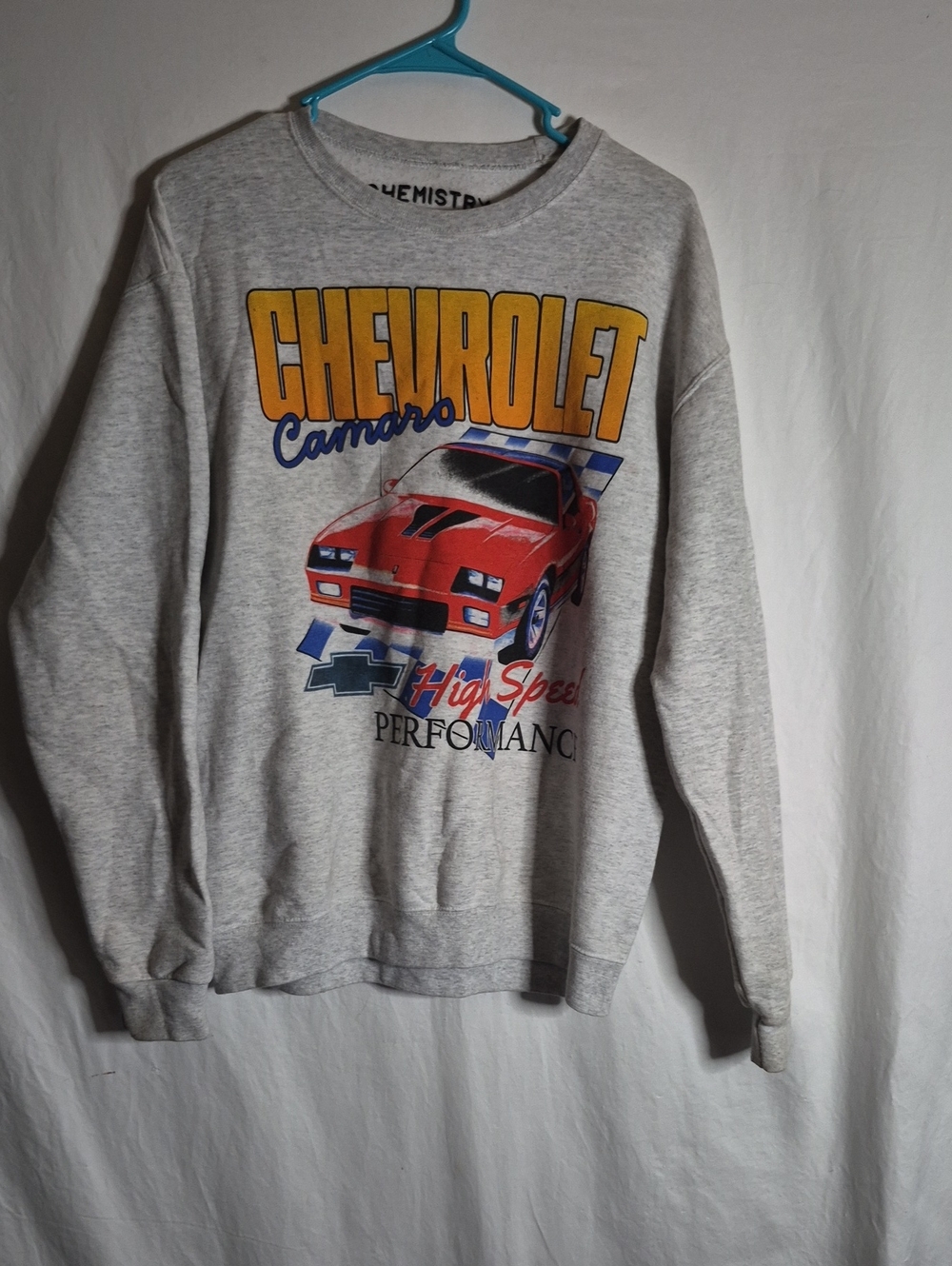 Camaro Graphic Crewneck Sweatshirt - Gray with Red Car